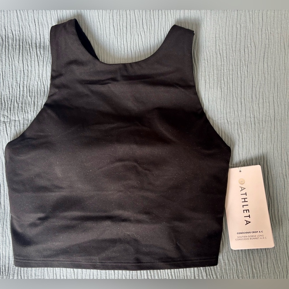 Athleta Conscious Crop in Powervita Black Size XS Cup A-C